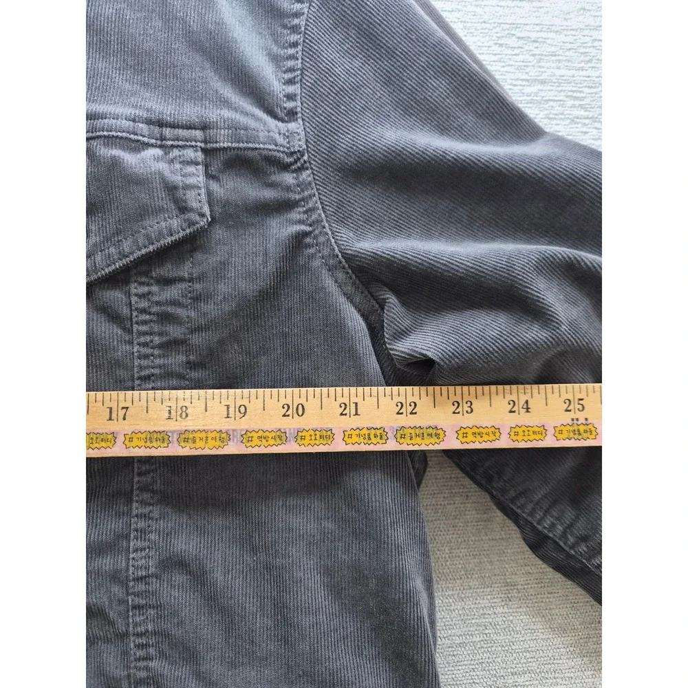 Gap for Good Corduroy Trucker Jacket Men Large Charcoal Gray Sherpa Lined Collar